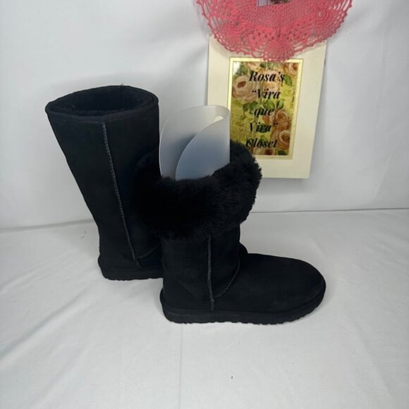 Ugg Australia Black Classic Tall Sheepskin Boots # 5815 Size 8 - Picture 5 of 10